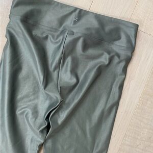 KORAL Lustrous High Rise Leggings Metallic Green Coated Skinny
